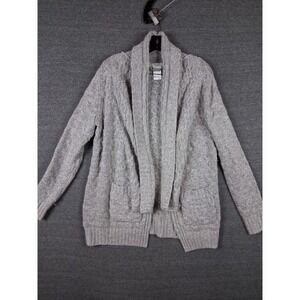 Talulah Womens Sweater Medium Gray Wool Angora Cashmere Soft Shawl Neck Cardigan